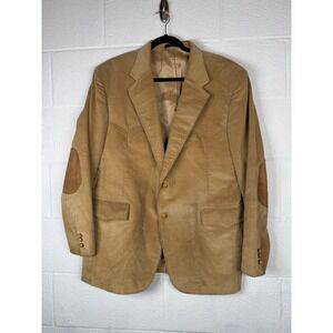 Vtg Levi's Western Wear Corduroy Blazer 44R Suede Elbow Patches Old Money Ranch